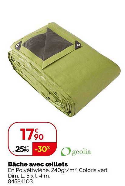 Bâche avec œillets