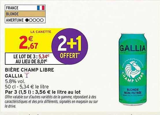 BÂRE CHAMP LIBRE GALLIA