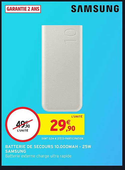 BATTERIE DE SECOURS 10.000MAH - 25W SAMSUNG