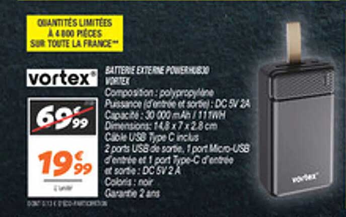 BATTERIE EXTERNE POWERHUB VORTEX