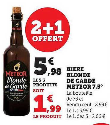 BIERE BLONDE DE GARDE METEOR 7,5°