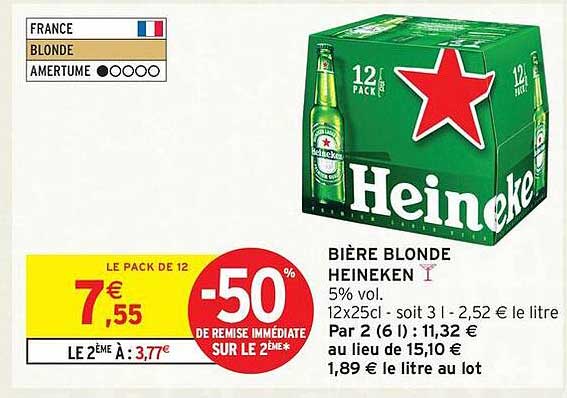 BIÈRE BLONDE HEINEKEN