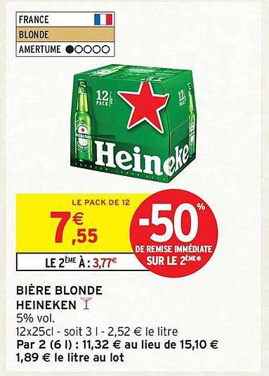 Bière blonde Heineken - Pack de 12