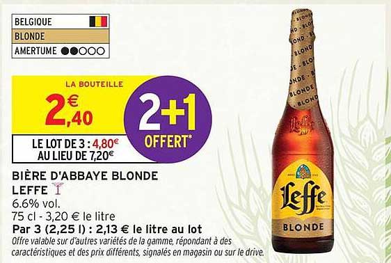 BIÈRE D'ABBAYE BLONDE LEFFE