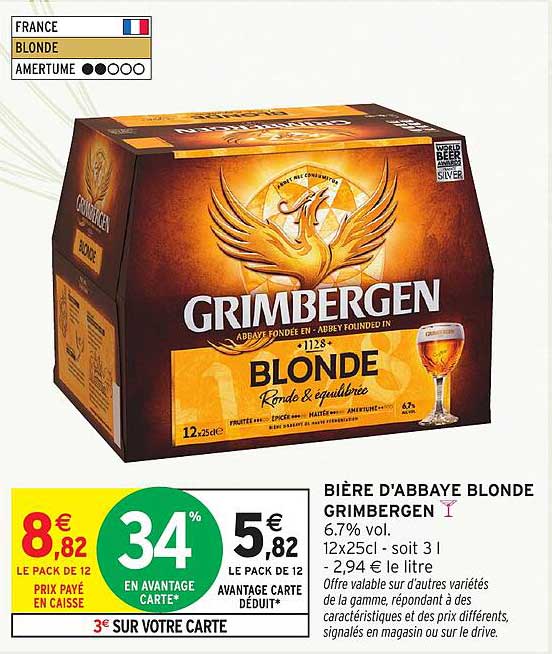 BIÈRE D'ABBEY BLONDE GRIMBERGEN