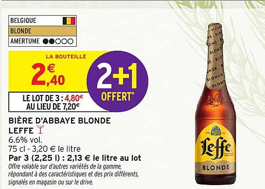 BIÈRE D'ABBEY BLONDE LEFFE