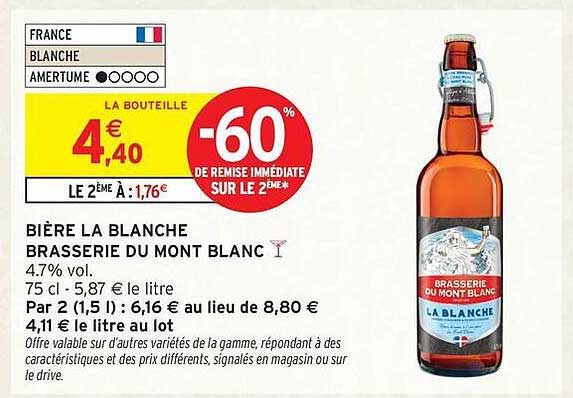 Bière La Blanche Brasserie du Mont Blanc