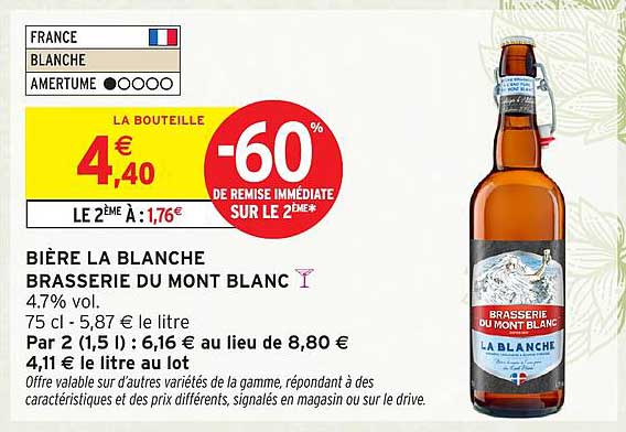 BIÈRE LA BLANCHE BRASSERIE DU MONT BLANC