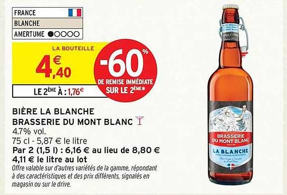 BIÈRE LA BLANCHE BRASSERIE DU MONT BLANC