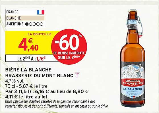 BIÈRE LA BLANCHE BRASSERIE DU MONT BLANC