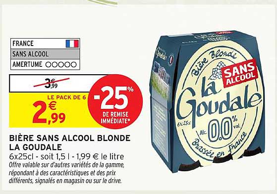 BIÈRE SANS ALCOOL BLONDE LA GOUDALE