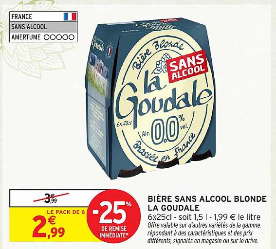 BIÈRE SANS ALCOOL BLONDE LA GOUDALE