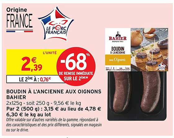 BOUDIN À L'ANCIENNE AUX OIGNONS BAHIER
