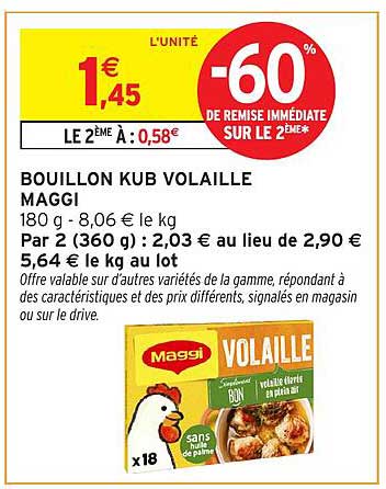 BOUILLON KUB VOLAILLE MAGGI