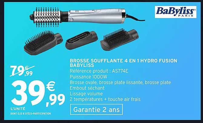 BROSSE SOUFFLANTE 4 EN 1 HYDRO FUSION BABYLISS