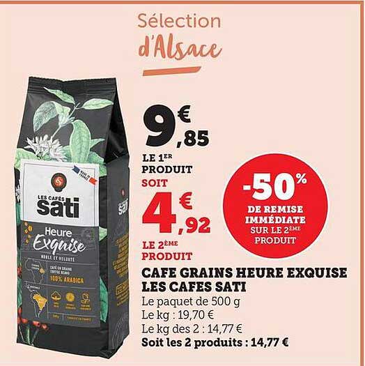 CAFÉ GRAINS HEURE EXQUISE LES CAFÉS SATI