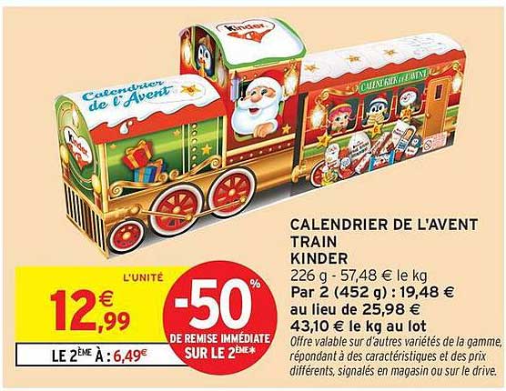CALENDRIER DE L'AVENT TRAIN KINDER