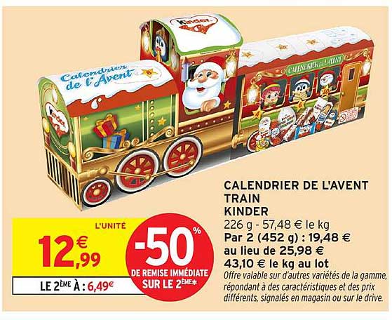 CALENDRIER DE L'AVENT TRAIN KINDER