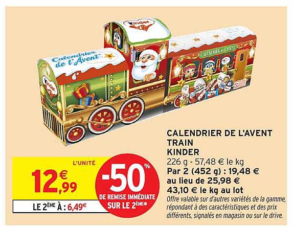 CALENDRIER DE L'AVENT TRAIN KINDER