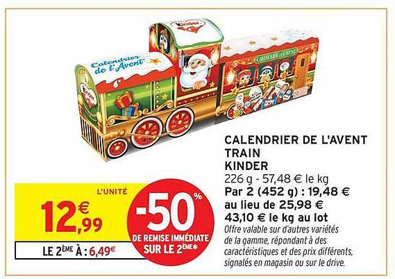 CALENDRIER DE L'AVENT TRAIN KINDER