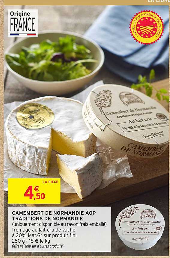 CAMEMBERT DE NORMANDIE AOP TRADITIONS DE NORMANDIE