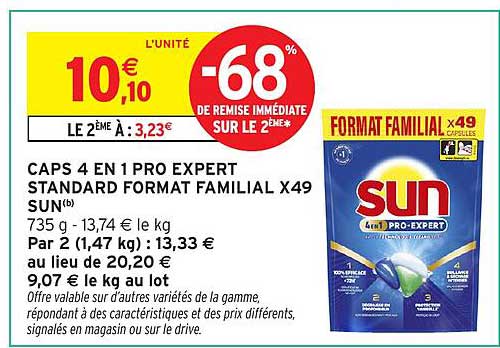 CAPS 4 EN 1 PRO EXPERT STANDARD FORMAT FAMILIAL X49 SUN
