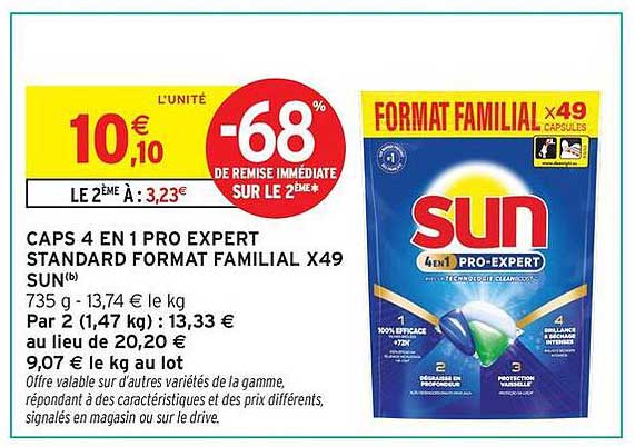 CAPS 4 EN 1 PRO EXPERT STANDARD FORMAT FAMILIAL X49 SUN