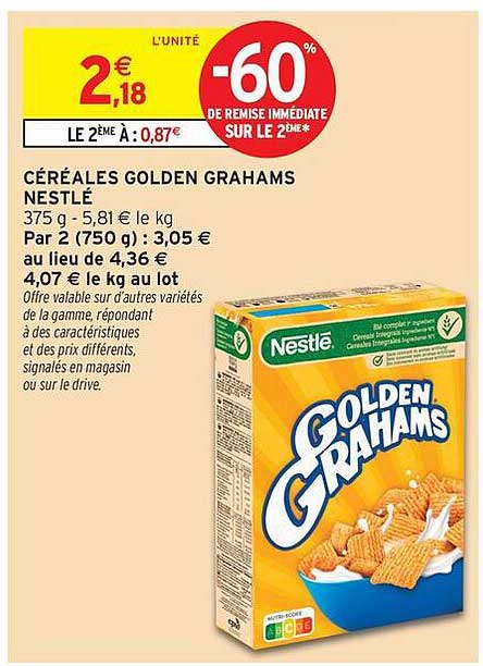 CÉRÉALES GOLDEN GRAHAMS NESTLÉ