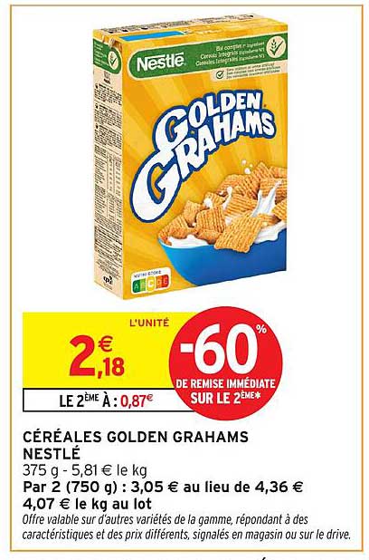 CÉRÉALES GOLDEN GRAHAMS NESTLÉ