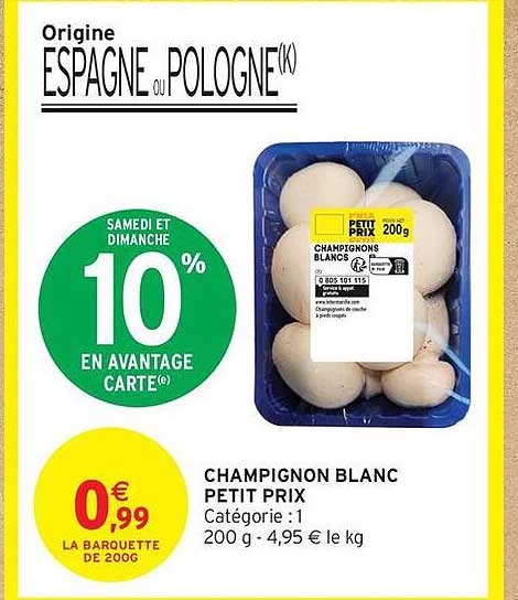CHAMPIGNON BLANC PETIT PRIX