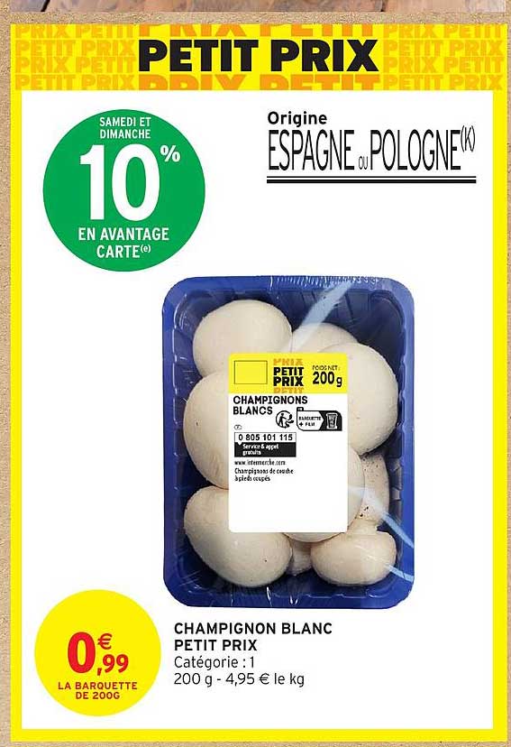 CHAMPIGNON BLANC PETIT PRIX