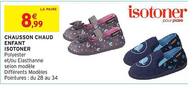 CHAUSSON CHAUD ENFANT ISOTONER