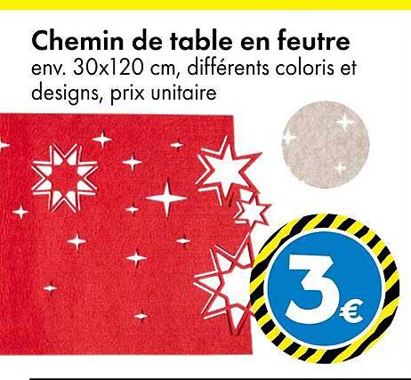 Chemin de table en feutre