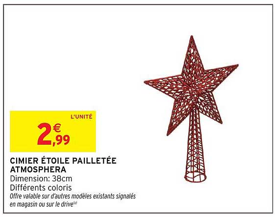 CIMIER ÉTOILE PAILLETÉE ATMOSPHERA