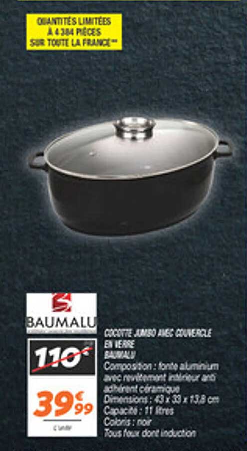 Cocotte Jumbo avec couvercle en verre