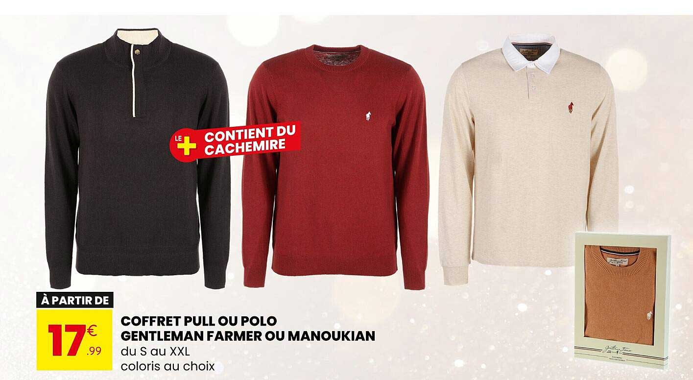 COFFRET PULL OU POLO GENTLEMAN FARMER OU MANOUKIAN