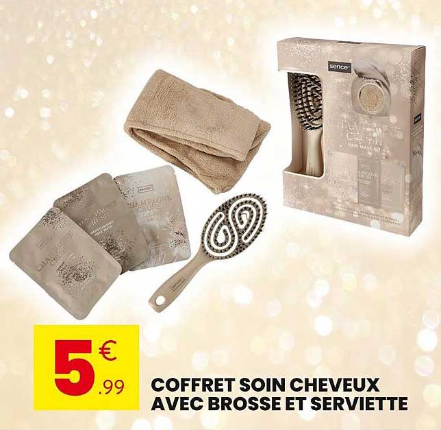 Coffret soin cheveux avec brosse et serviette
