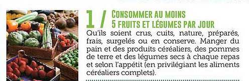 CONSUMER AU MOINS 5 FRUITS ET LÉGUMES PAR JOUR