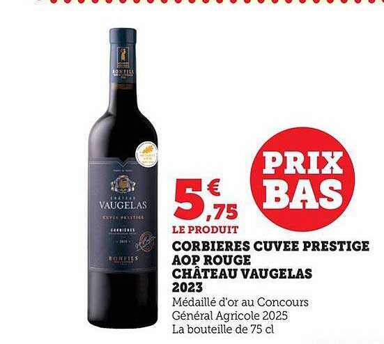 Corbières Cuvée Prestige AOP Rouge Château Vaugelas 2023
