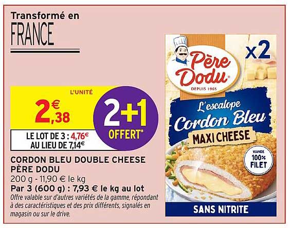 Cordon Bleu Double Cheese Père Dodu