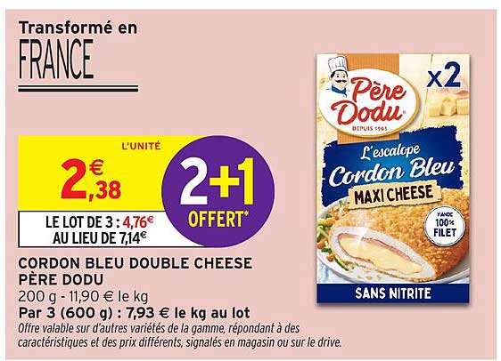 CORDON BLEU DOUBLE CHEESE PÈRE DODU