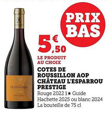 COTES DE ROUSSILLON AOP CHÂTEAU L'ESPARROU PRESTIGE