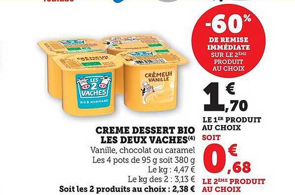 CRÈME DESSERT BIO LES DEUX VACHES