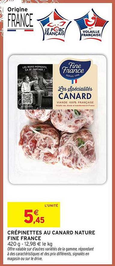 CRÉPINETTES AU CANARD NATURE FINE FRANCE