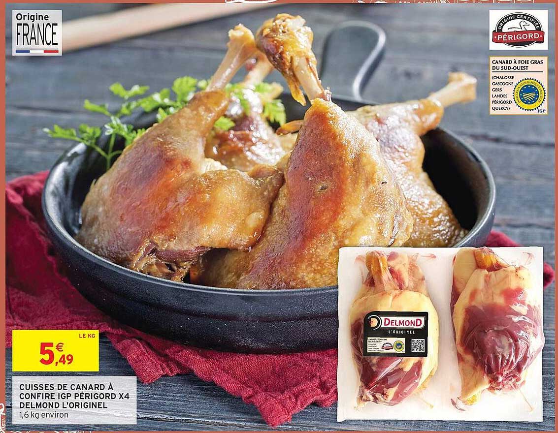 CUISSES DE CANARD À CONFIRE IGP PÉRIGORD X4 DELMOND L'ORIGINEL