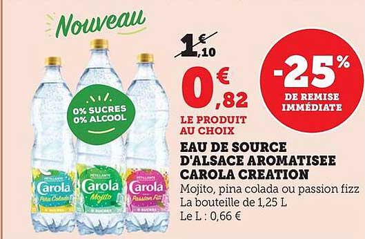EAU DE SOURCE D'ALSACE AROMATISEE CAROLA CREATION
