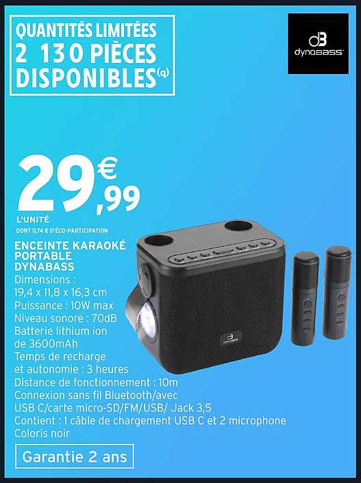 ENCEINTE KARAOKÉ PORTABLE DYNABASS