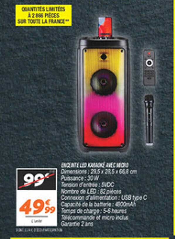 Enceinte LED Karaoke avec micro