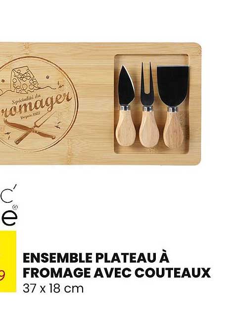 ENSEMBLE PLATEAU À FROMAGE AVEC COUTEAUX