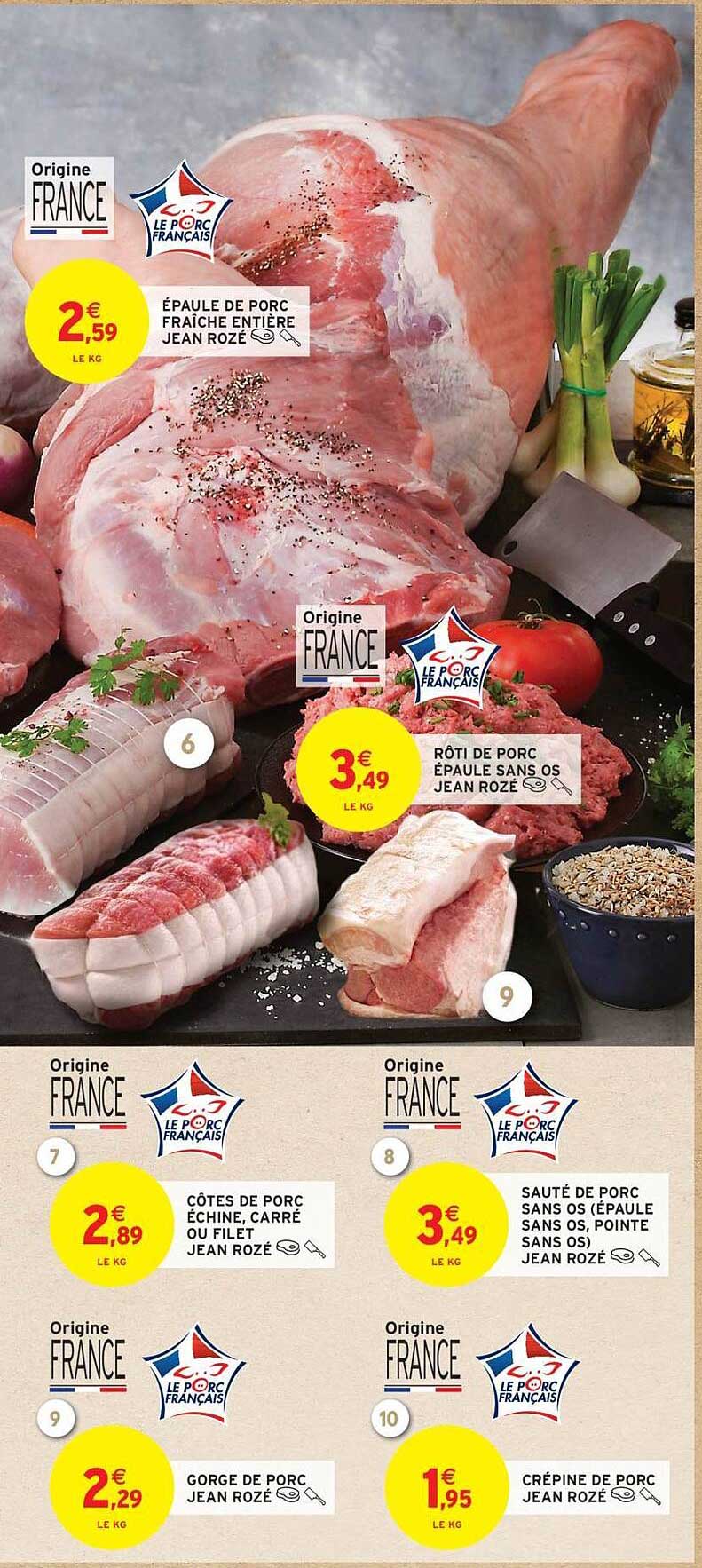 ÉPAULE DE PORC FRAÎCHE ENTIÈRE JEAN ROZÉ